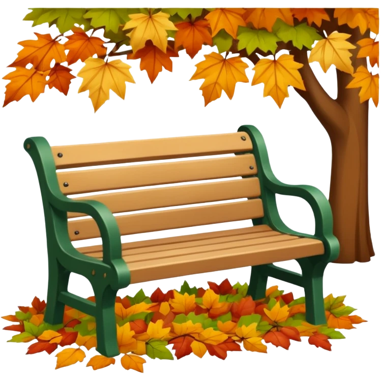 Park bench + leaves emoji