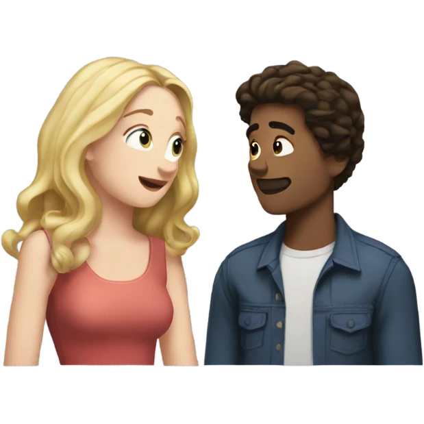 Brunette Victoria pedretti and blonde Henry caville in love emoji