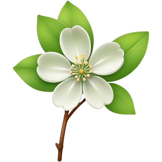 single Apple blossom, straight stem emoji