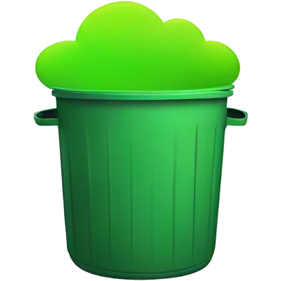 Green fart coming out of a trash can emoji
