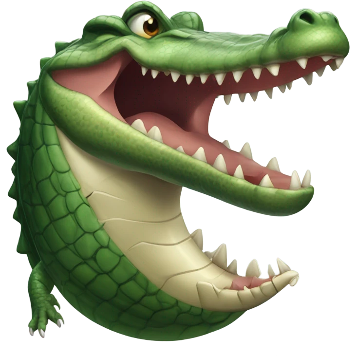 Alligator eating fish emoji
