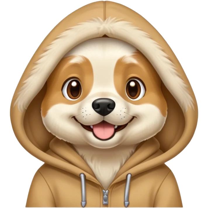 Dog wearing hoodie emoji