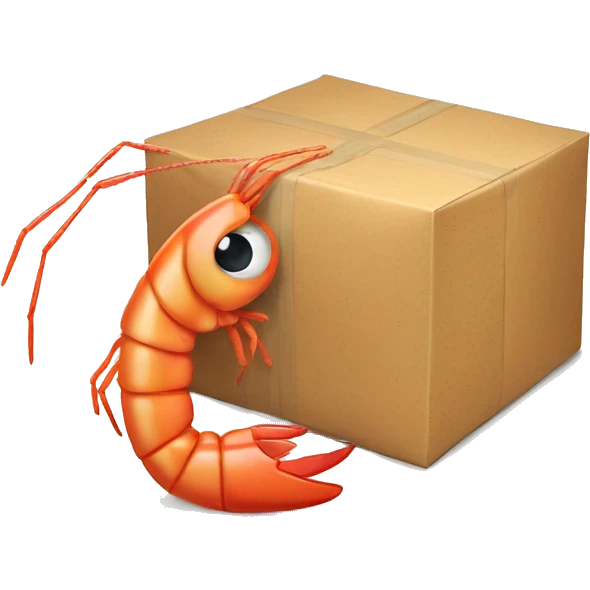 shrimp with package emoji