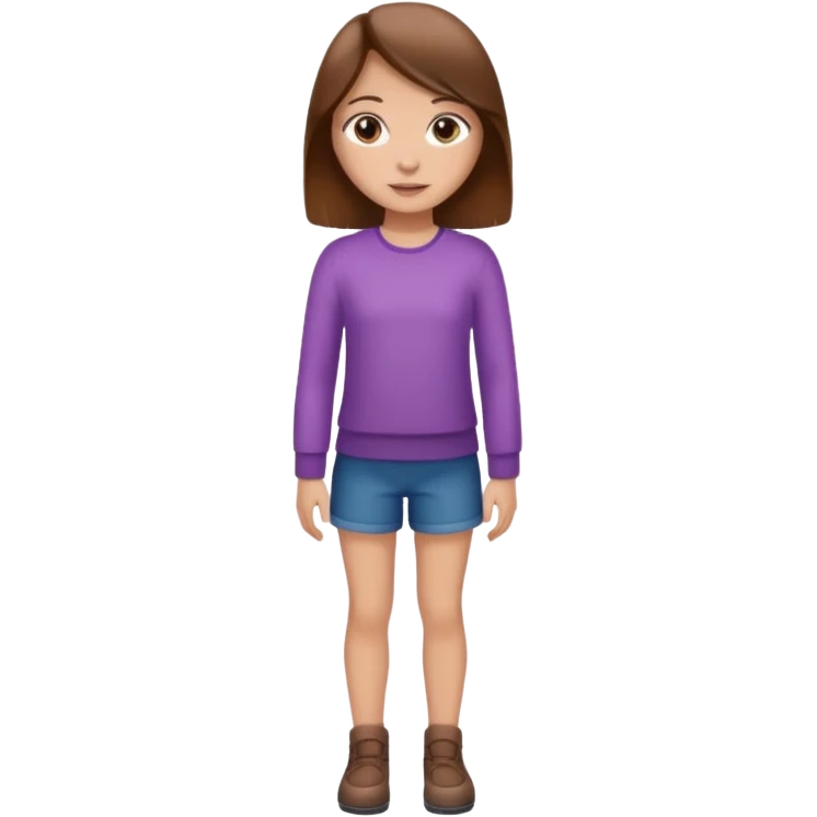 fille  brune en entier cheveux tres long et lisse emoji