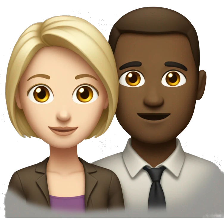 taller brunette  white woman next to shorter white man   emoji