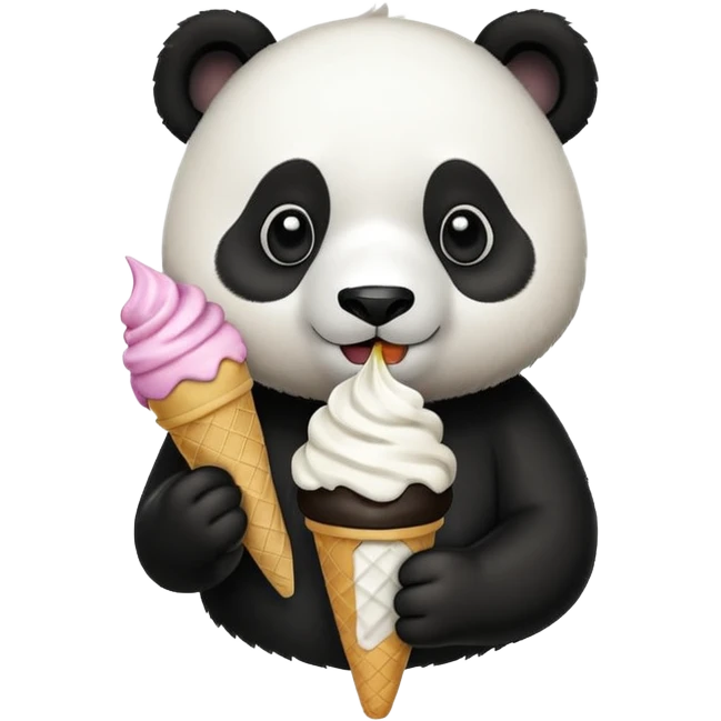 Panda eating ice cream emoji