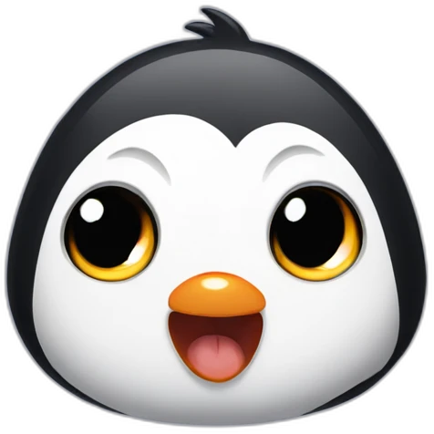 scared cute shibi penguin emoji