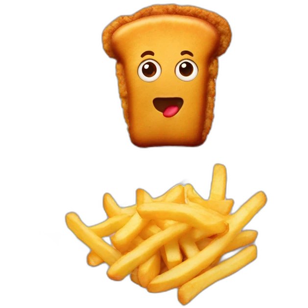 Schnitzel with fries emoji