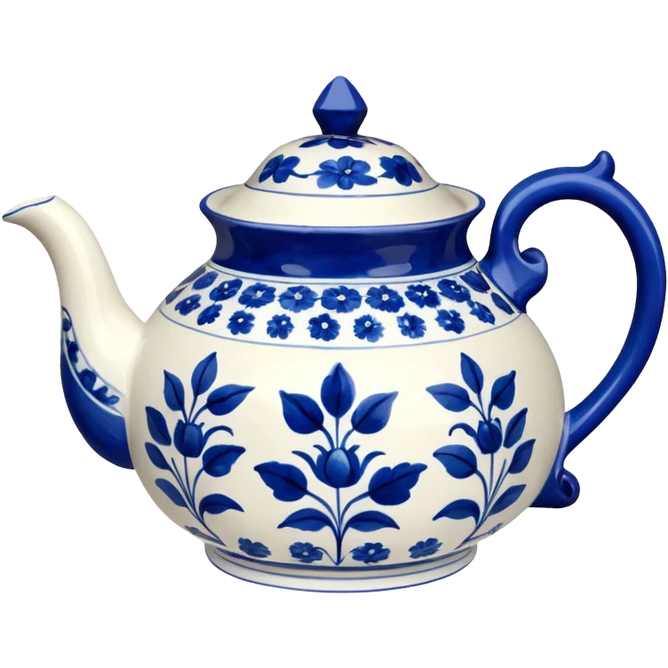 blue and white delftware teapot emoji