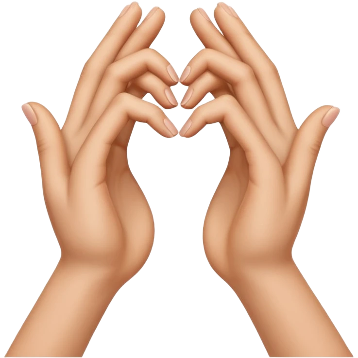 Corazón uniendo los dedos corazon y pulgar entre dos manos emoji