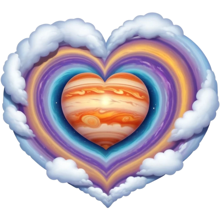 heart shape Jupiter planet space emoji
