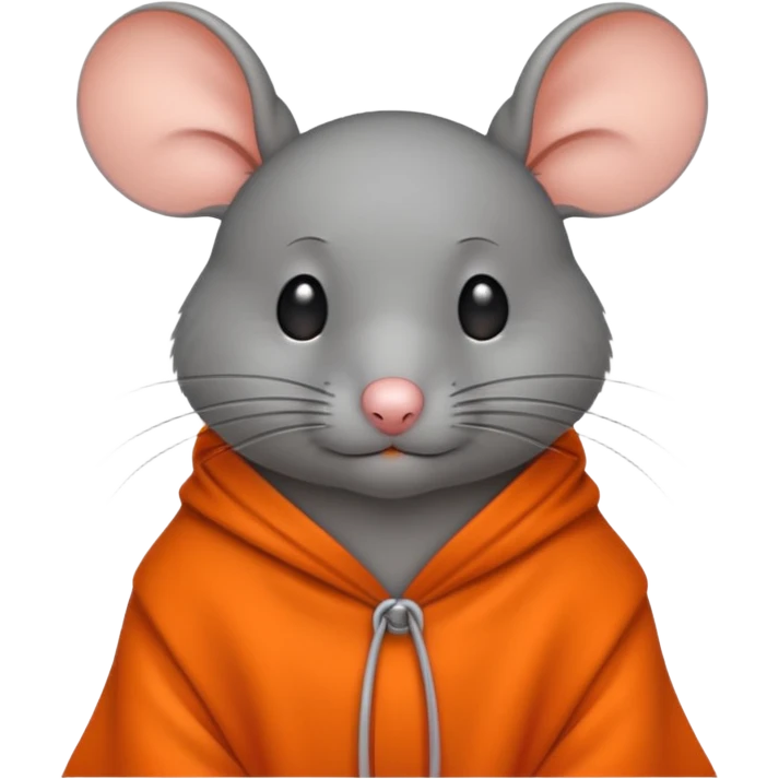 a mouse Prison wear orange cloth emoji