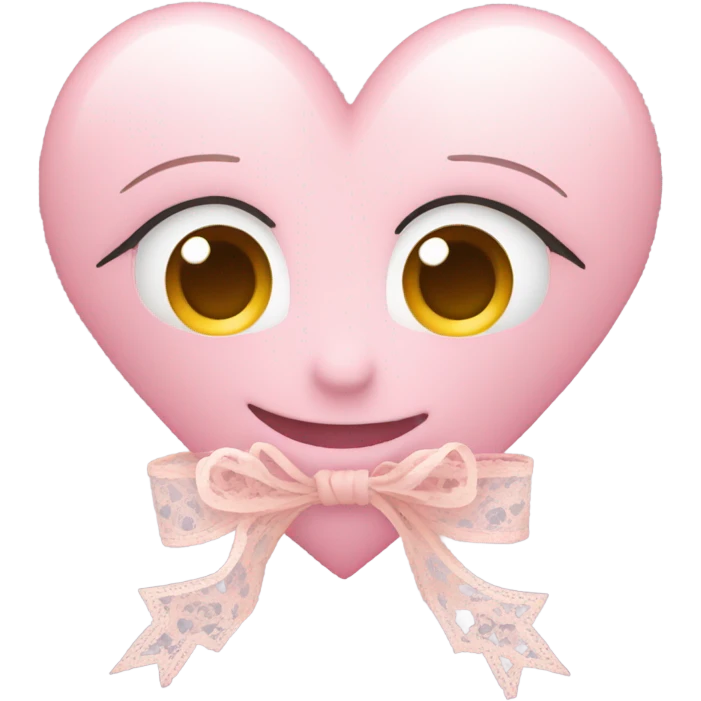 light pink heart with lace ribbon emoji
