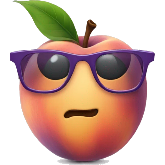 Purple peach wearing glasses emoji