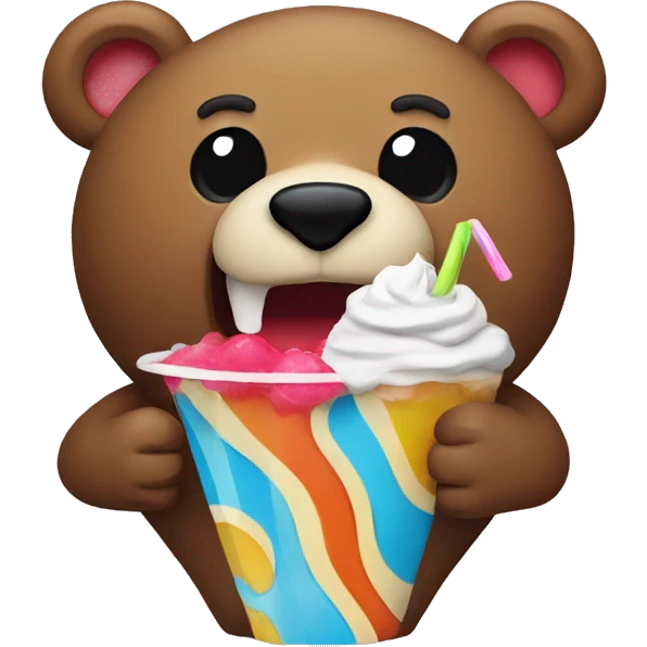 bear drinking a slurpie emoji