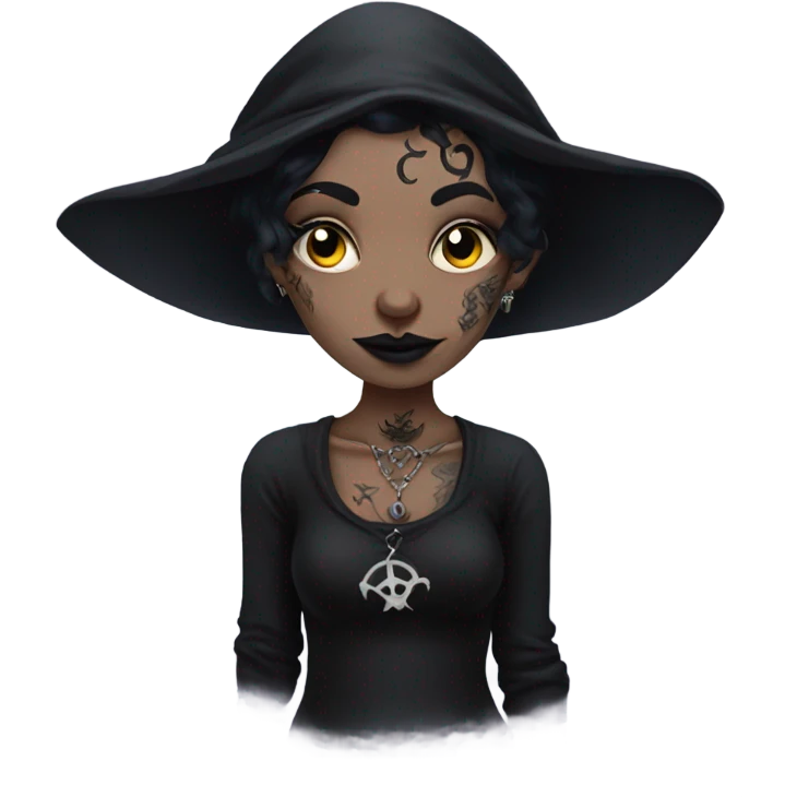 Goth Witch with lots of tattoos emoji