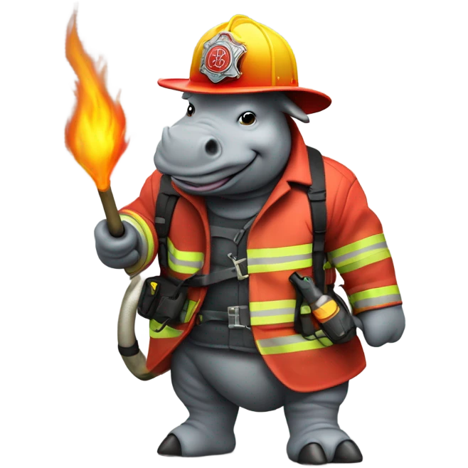Rhinoceros firefighter emoji