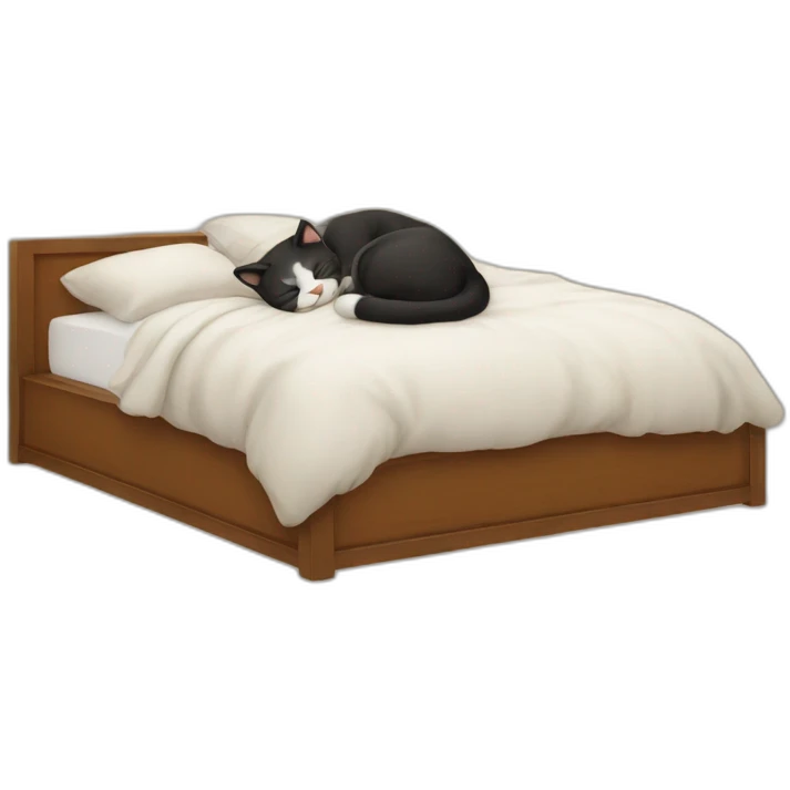 a men sleeping with a cat on this bed emoji