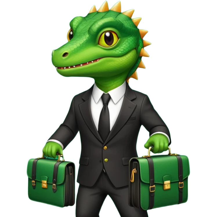 rich capitalist lizard king emoji