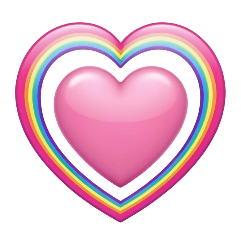 heart with sakura and rainbow border emoji