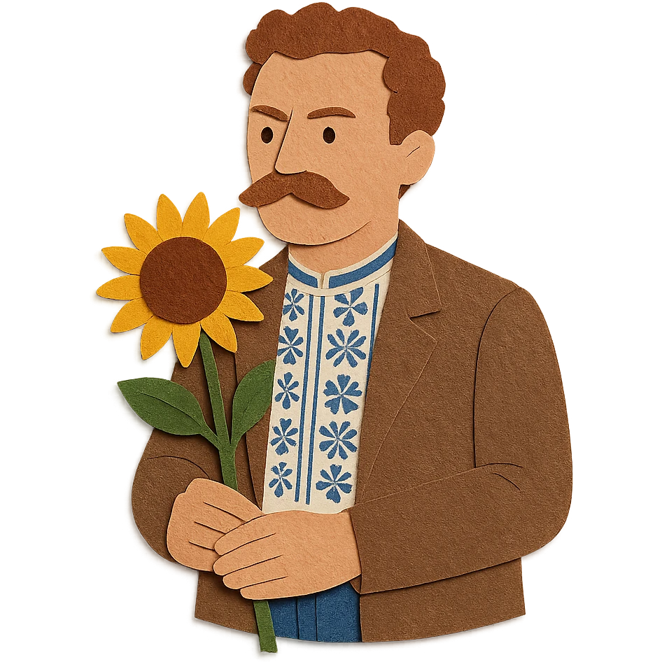 A man holding a sunflower in his hands emoji