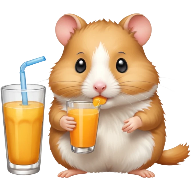 Hamster drinking capri sun emoji