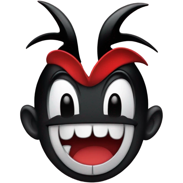 Minkey mouse vampires one eye is no! Face is black and smile red eye Vampires emoji
