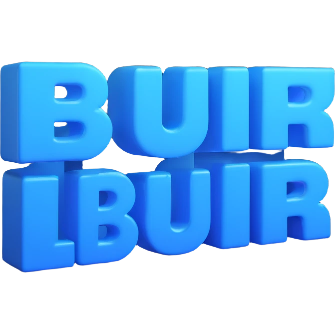 3D emoji of the word 'BLUR' as a name, designed for Discord, bold and playful, blue color, modern 3D emoji style emoji