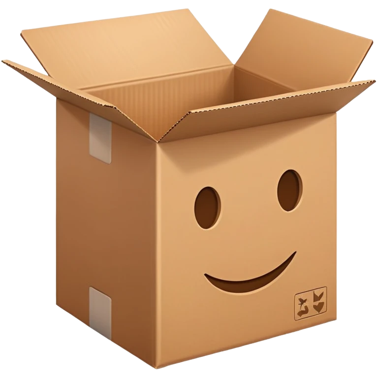 cardboard box full of resources emoji