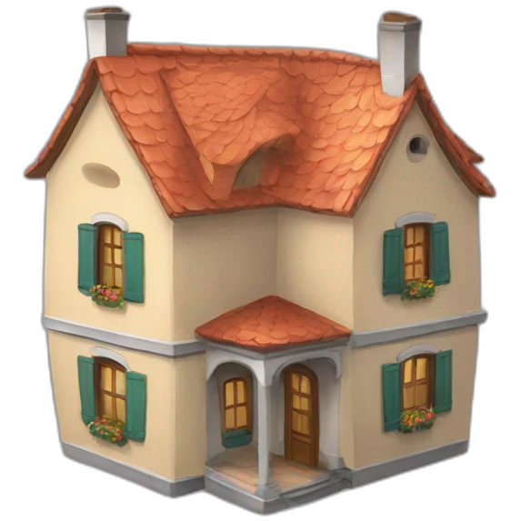 Maison volante emoji