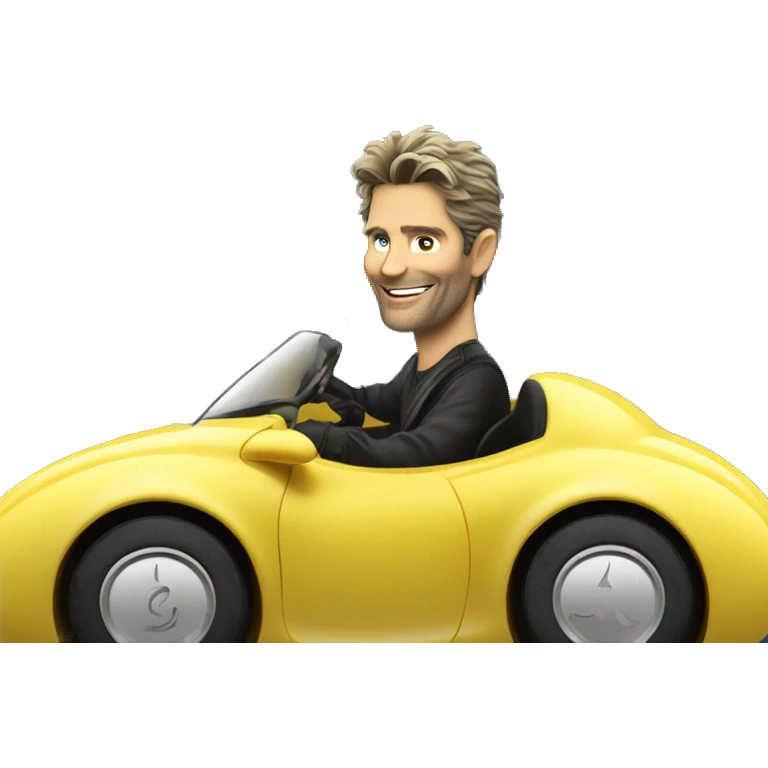 Eric bana in banana costume while driving banana car emoji