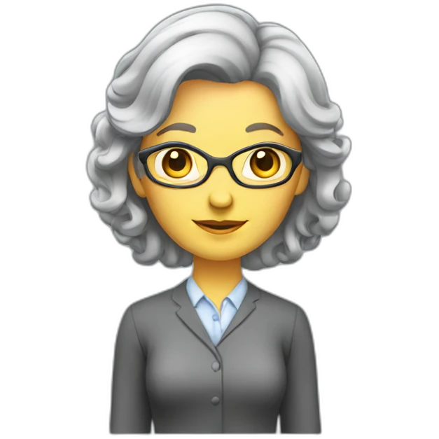 Grey hairs lady teacher standing emoji