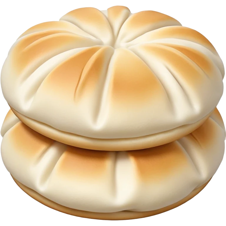 Tianjin Goubuli Baozi steamed buns with pinched top, simplified emoji style with bold outlines and bright colors, cartoon style northern Chinese specialty emoji