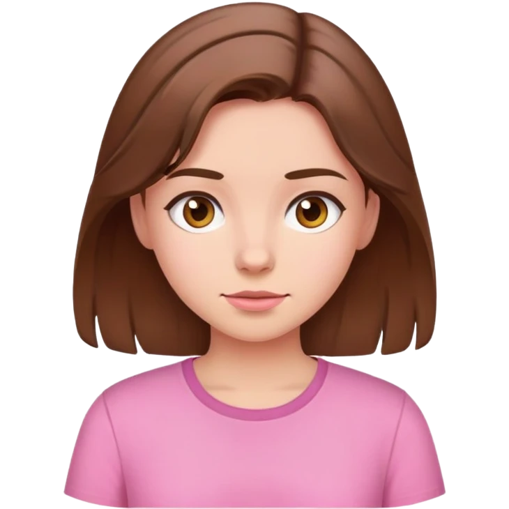 Girl in pink shirt with brown hair emoji
