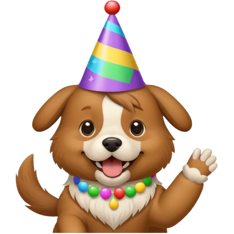 cute dog in party animal game emoji