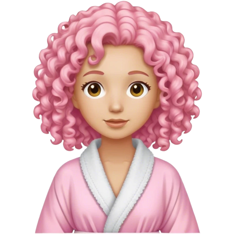 Light Pink spa day curly hair emoji