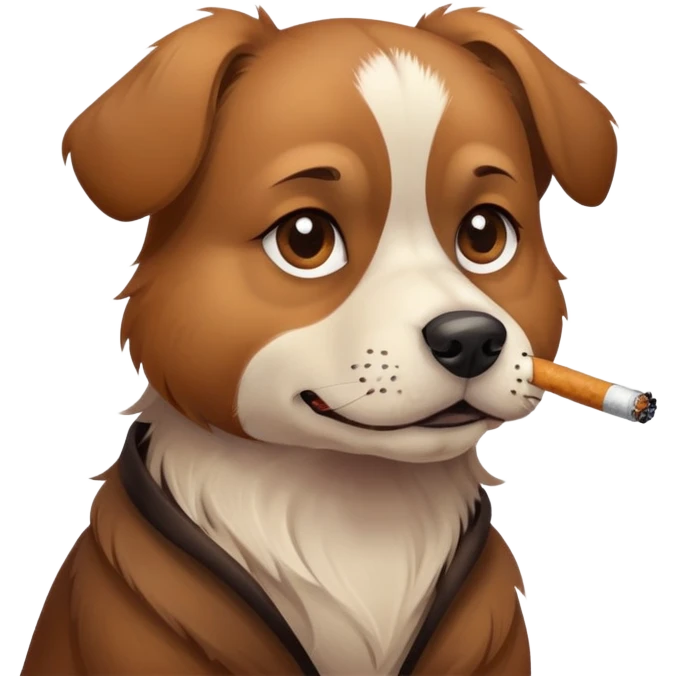 Dog smoking a cigarette emoji