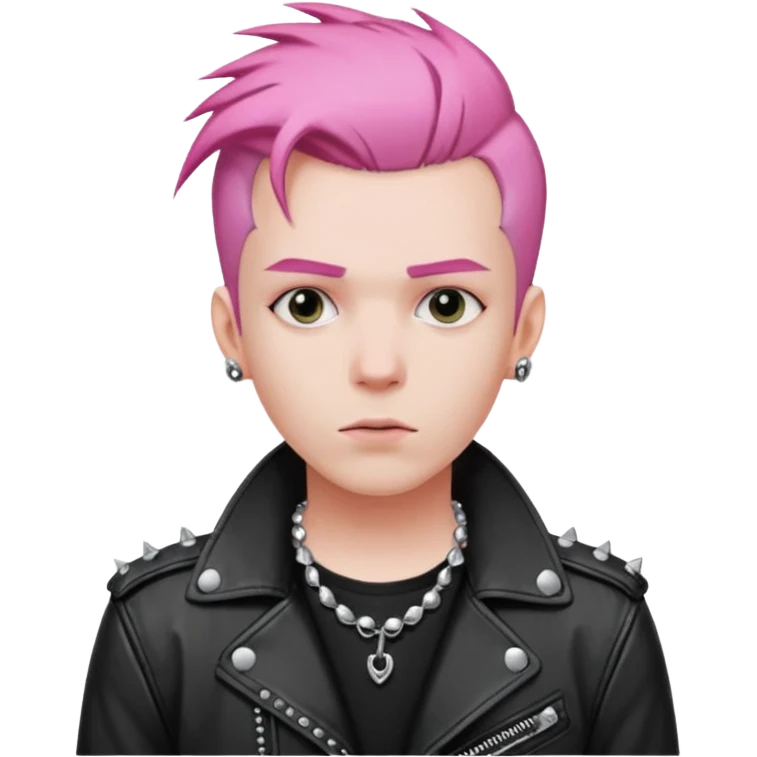 Punk man, pink hair emoji