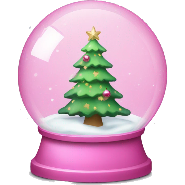 Pink Christmas snow globe emoji