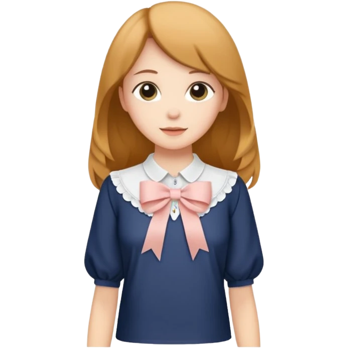 white blouse with ribbon emoji