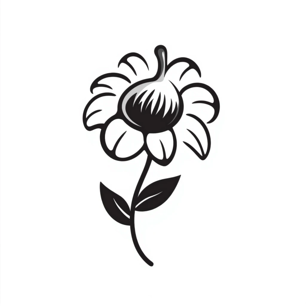 wilted flower, hand drawn doodle style emoji