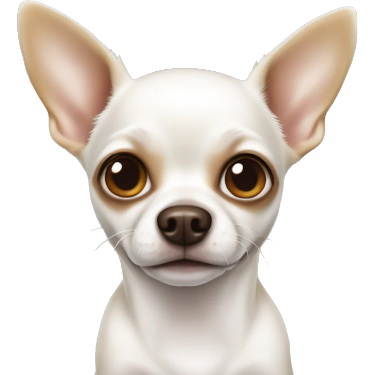 White chihuahua with brown spot in its eye emoji