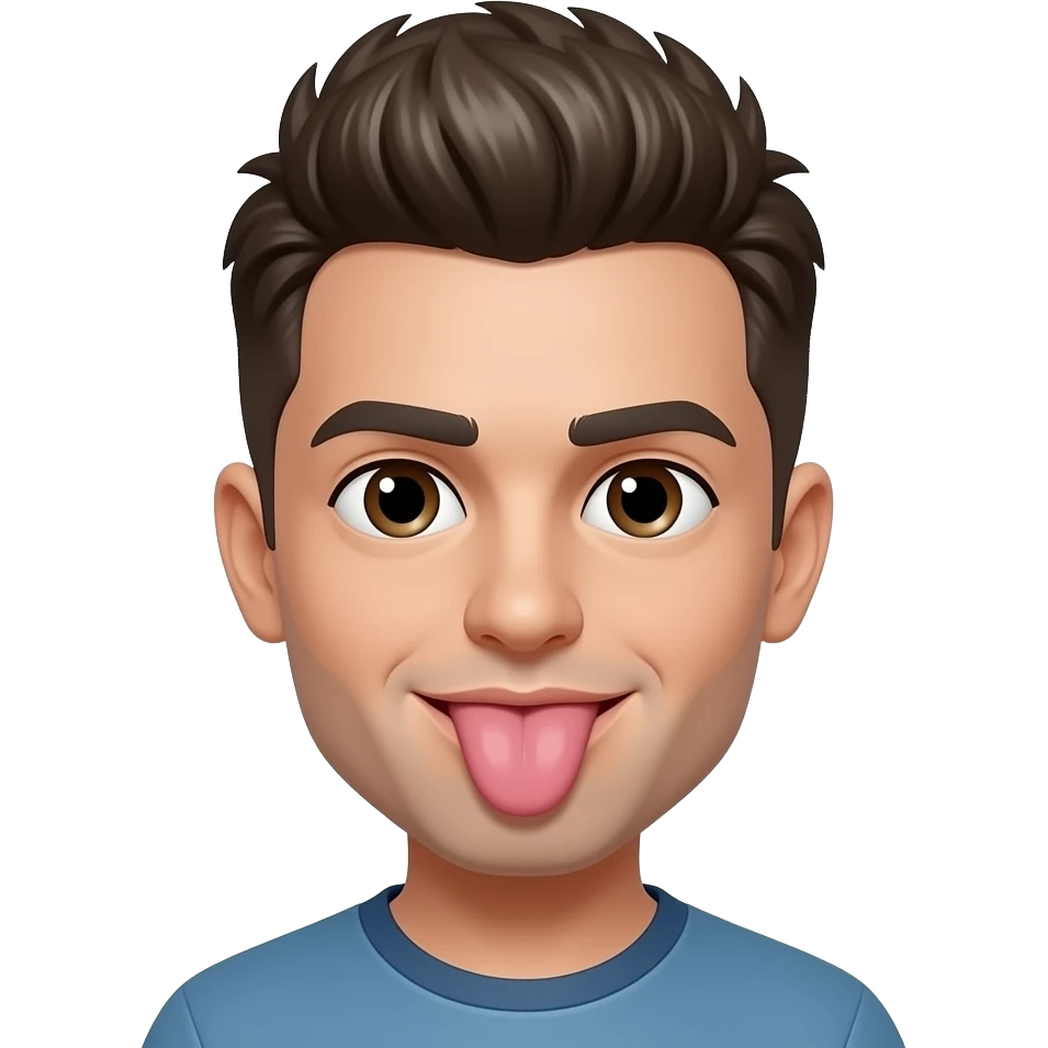 pero con el peinado de lengua emoji