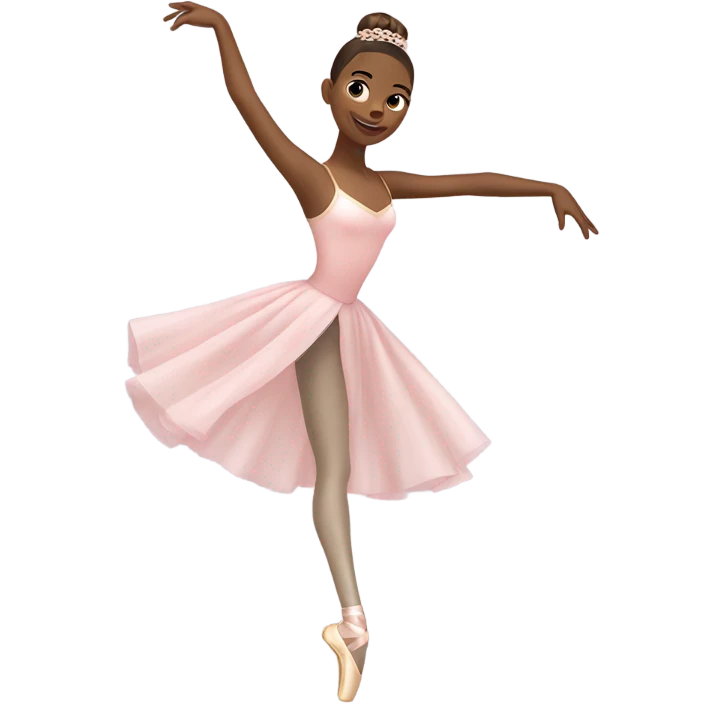 beatiful ballerina on pointe with ballet wrap and sleek bun spinning emoji