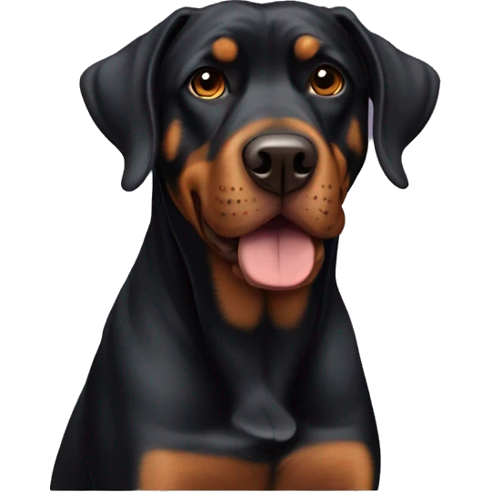 rotweiller dog skinny face emoji