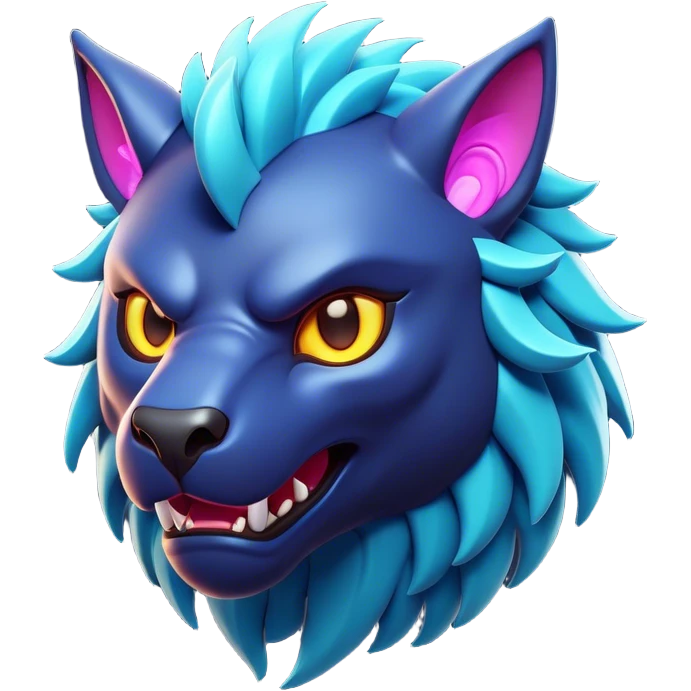Clash of Clans aesthetic: Cinematic fierce Beast Emoji, rendered in a 3D vector-style similar to standard emojis with minimal shading and bold, simplified shapes. A compact, isometric mythical creature with wild, majestic features and fierce yet endearing eyes, softly glowing with a primal enchanted charm. Simplified yet unmistakably iconic, highly detailed and consistent, glowing with a soft radiant shine and high polish. Stylized with a touch of mythical wildness and a soft glowing outline, capturing the essence of a legendary beast with a friendly, playful allure! emoji
