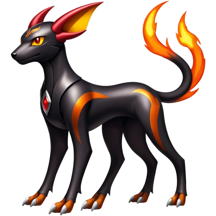 Shiny Gothic Exotic Futuristic Houndoom-Genesect-Torracat-Pokémon-Fakémon-hybrid-creature emoji