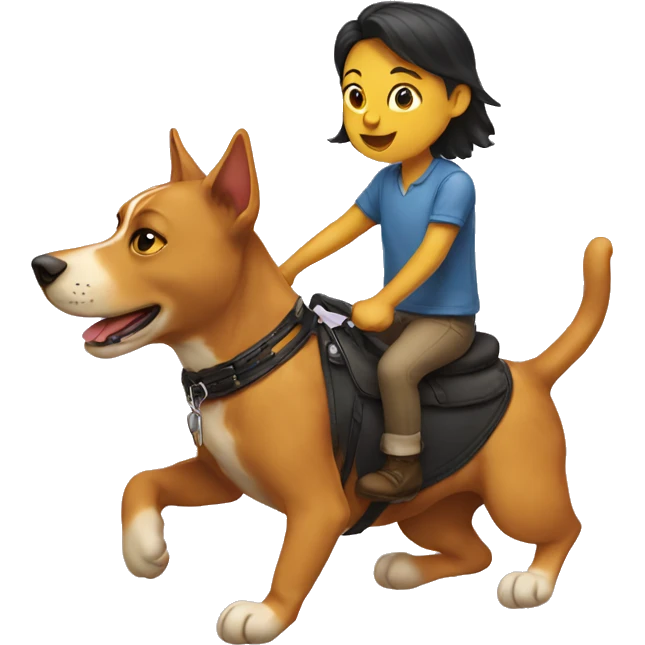 cat riding a dog emoji