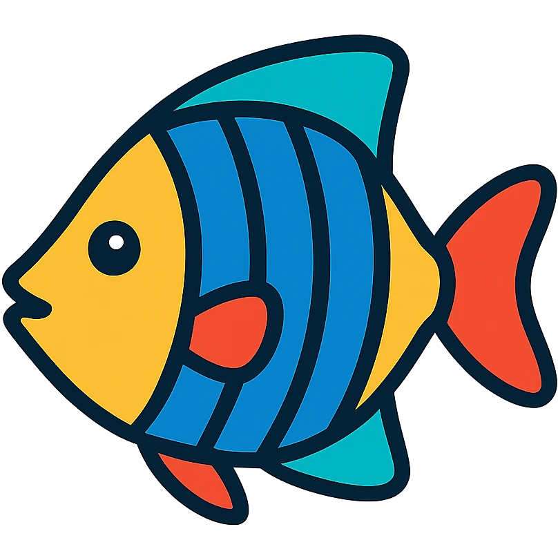 Tropical fish icon with vibrant colors emoji