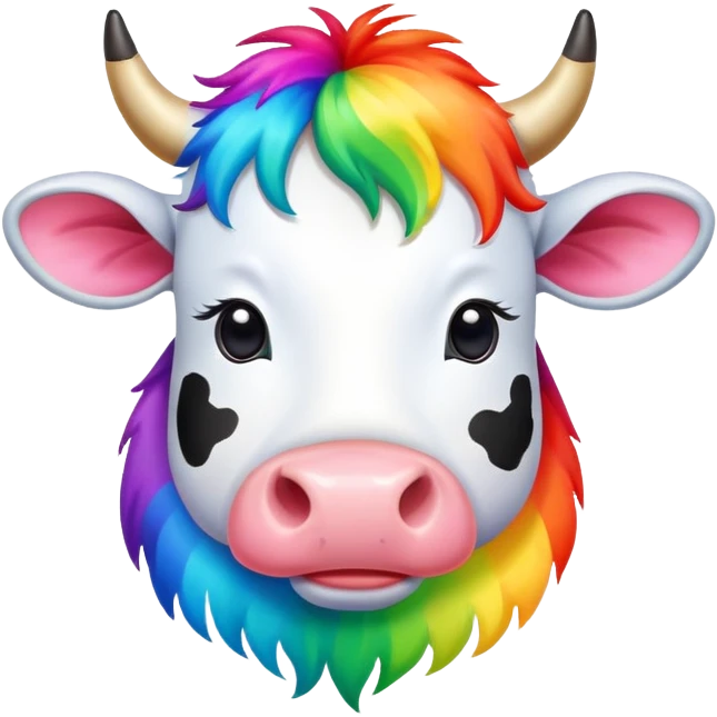 Rainbow cow emoji